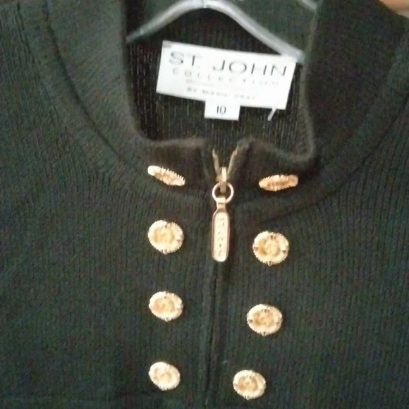 ST JOHN COLLECTION MARIE GRAY BLACK KNIT DRESS SIZE 10 - Picture 10 of 11